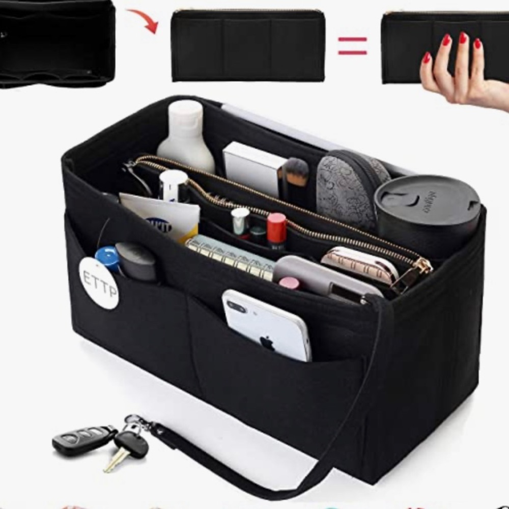 Extra Large Black Purse Organizer Insert Louis Vuitton Speedy 35 LV Neverfull GM